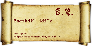 Baczkó Mór névjegykártya